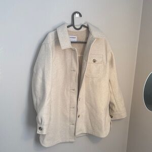 Old Navy Light Beige Button-Up Shacket